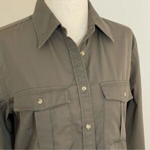 LRL Ralph Lauren Classic Safari Button-Up Shirt Size Small 100% Cotton